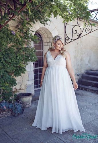Sleeve wedding dress plus size - Larger size bridal gowns- Leah S Design