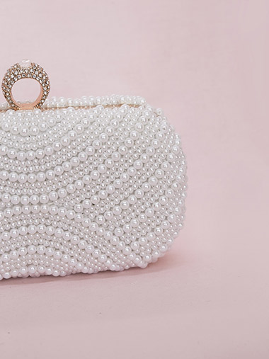 Baby Pink Floral Pearl Sequin Clutch Bag Purse Bridal Wedding — Glimour  Jewellery
