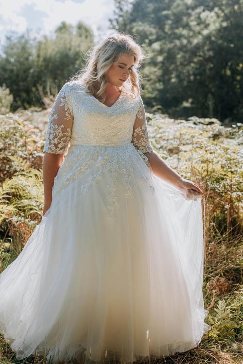 Plus-Size Long-Sleeve Wedding Dress