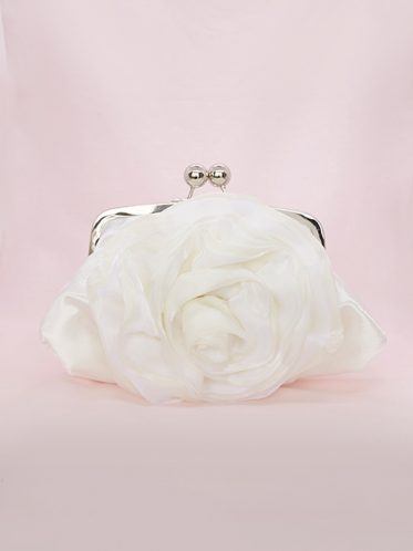 Custom Made Ivory Bridal Clutch Purse With Handmade Flower Or Feathers by  The Button Tree Co. | CustomMade.com