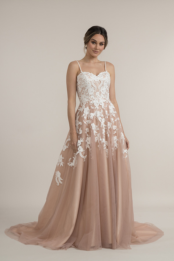 12 best pink wedding dresses for non-traditional brides