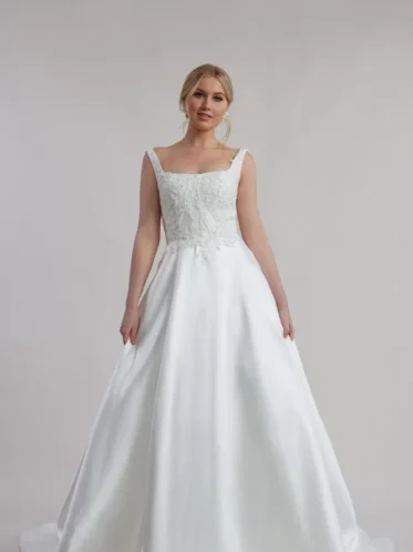 Satin classic wedding dress