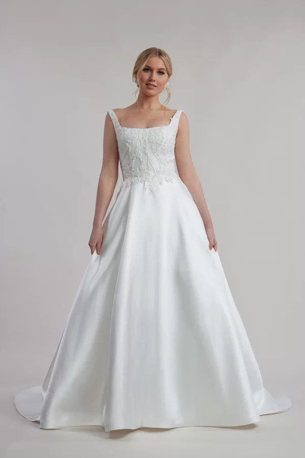 Satin classic wedding dress