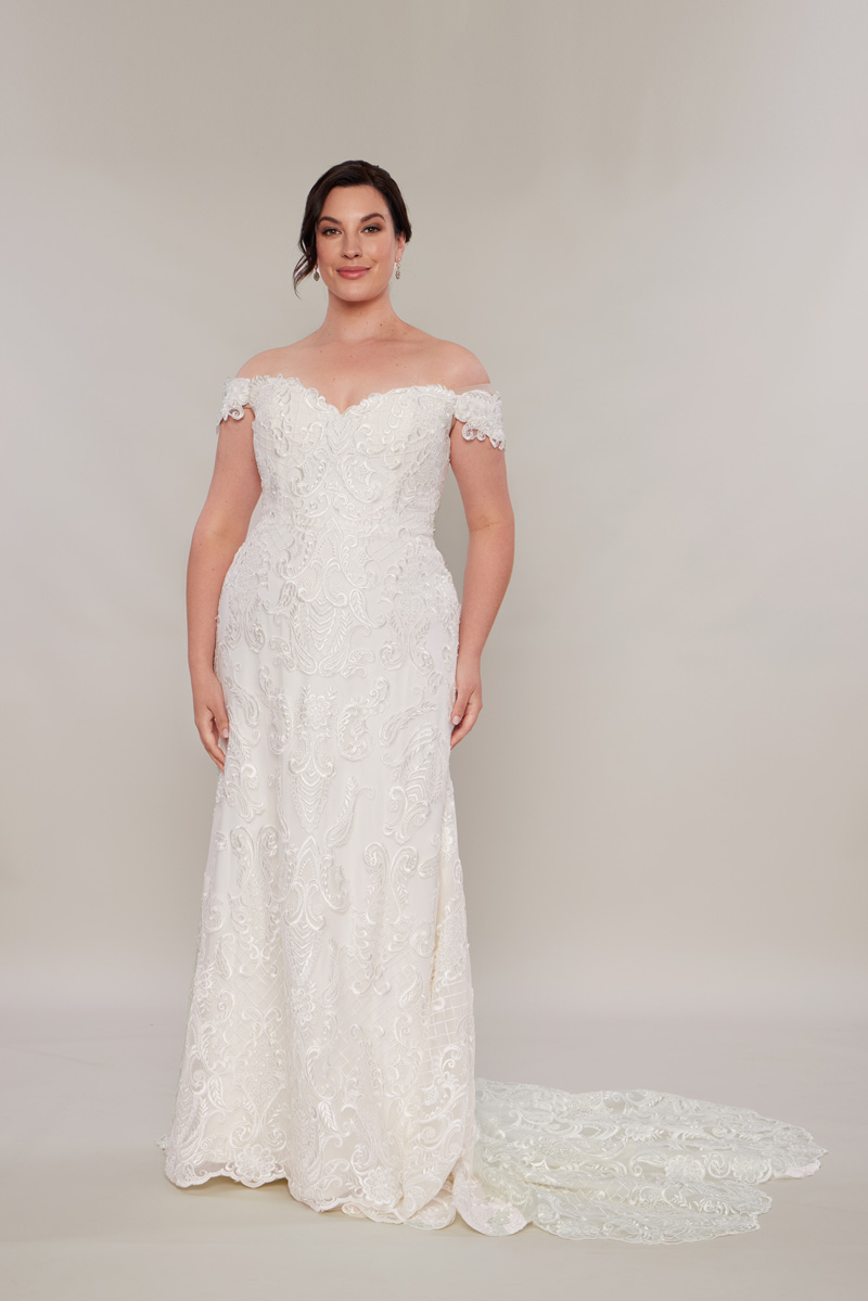Designer bridal gowns in stock from around the globe. up to size